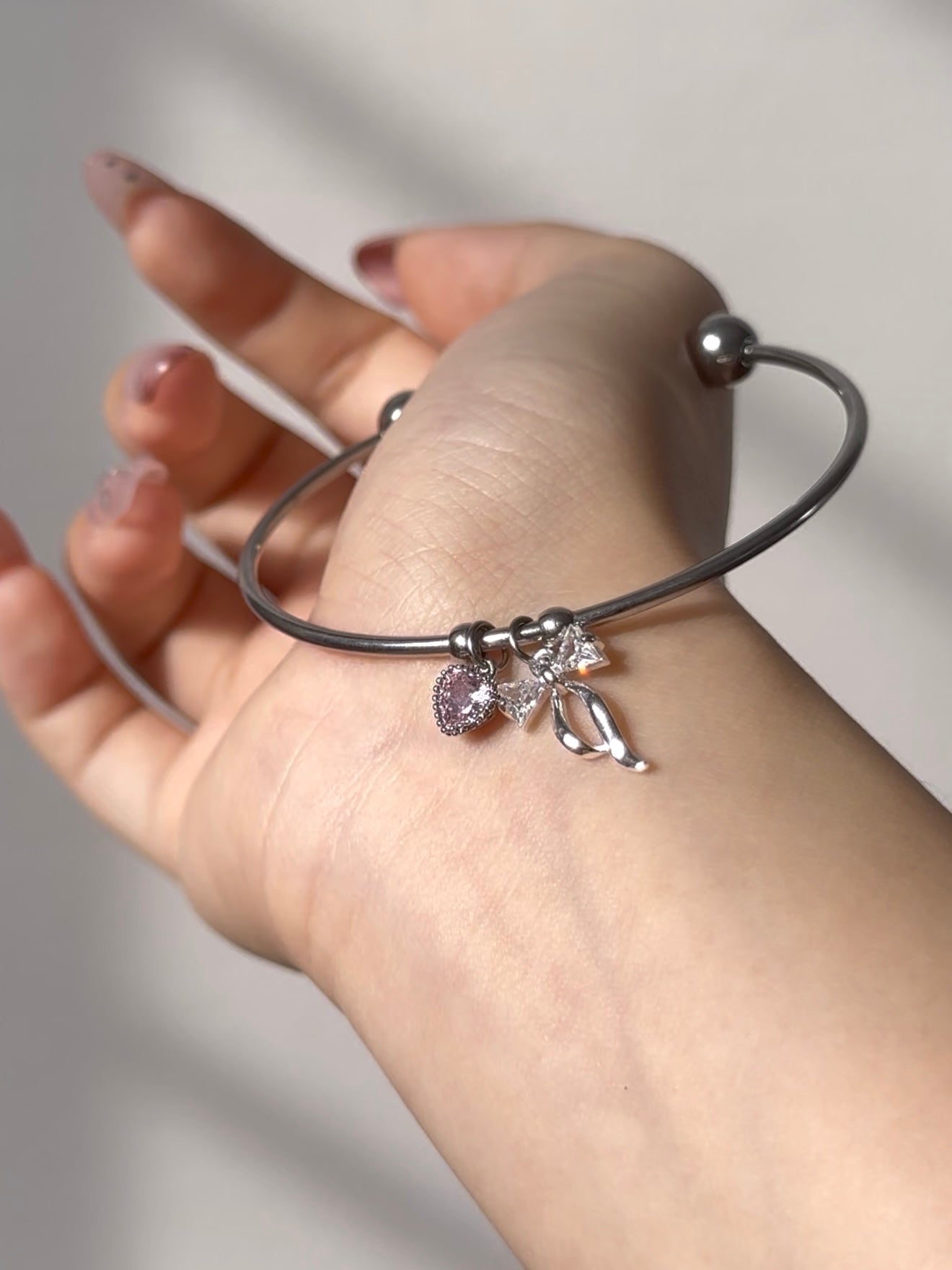 hearty ribbon cuff bangle