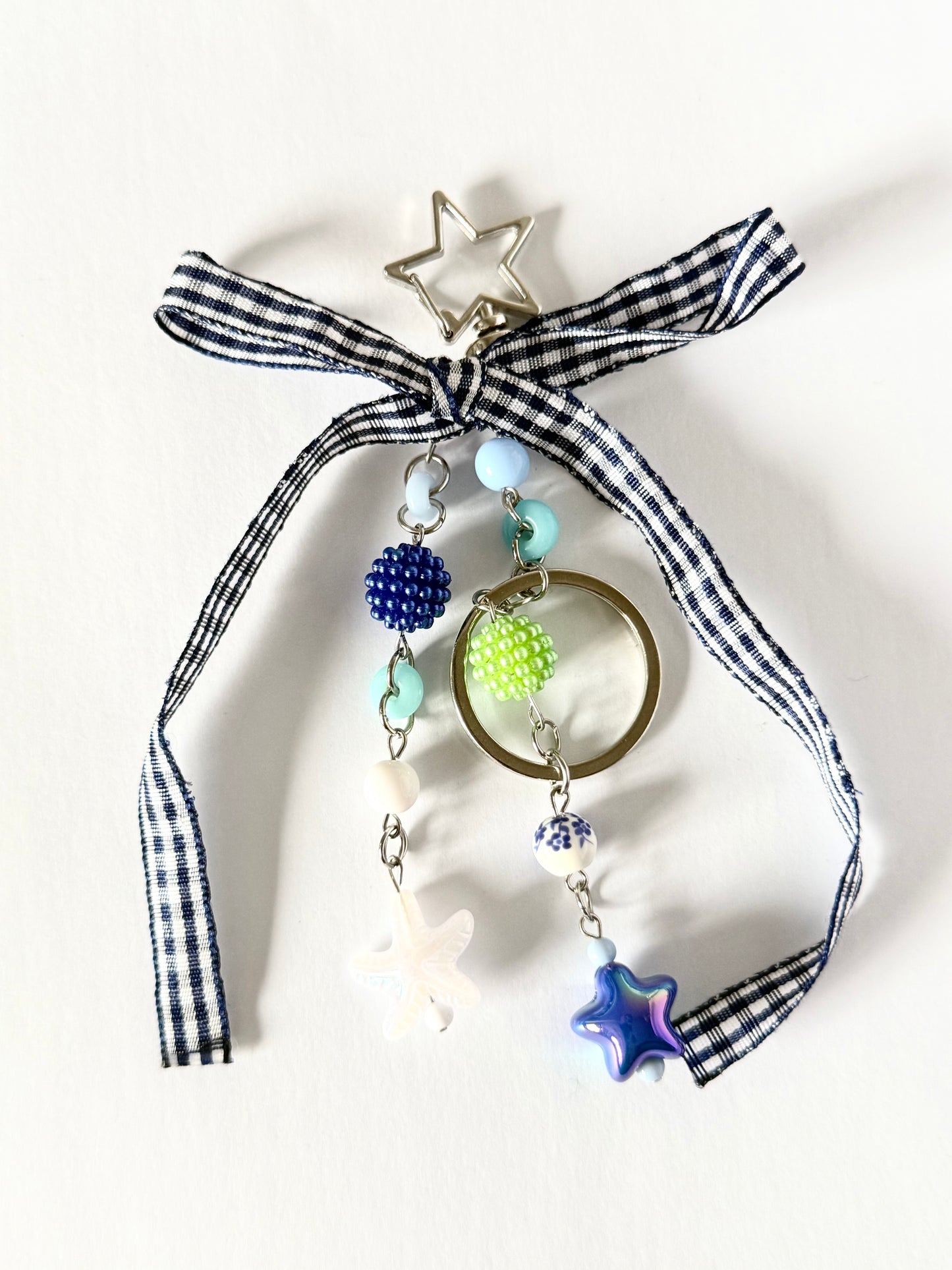 gingham ribbon keyring