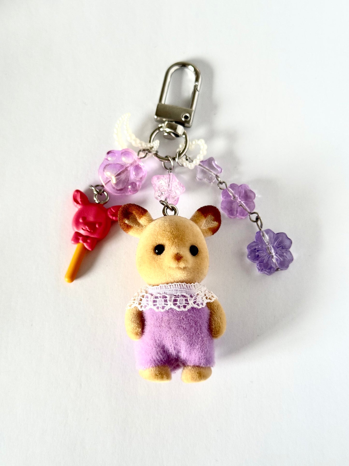 sylvanian families keyring ( pinks and purples)
