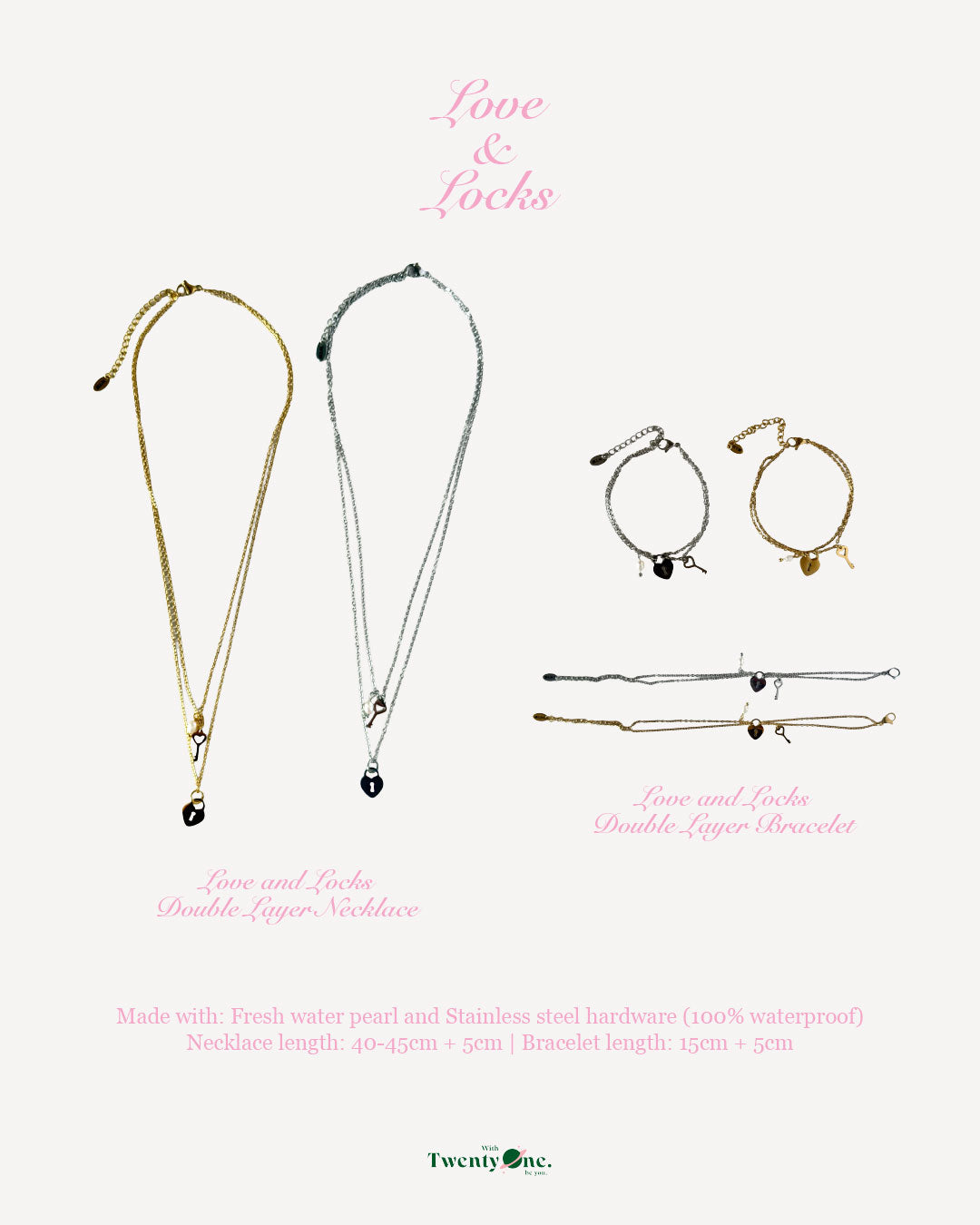 Love And Locks Double Layer Bracelet