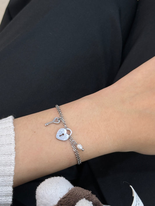 Love And Locks Double Layer Bracelet