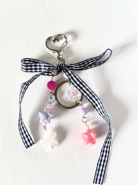 gingham ribbon keyring