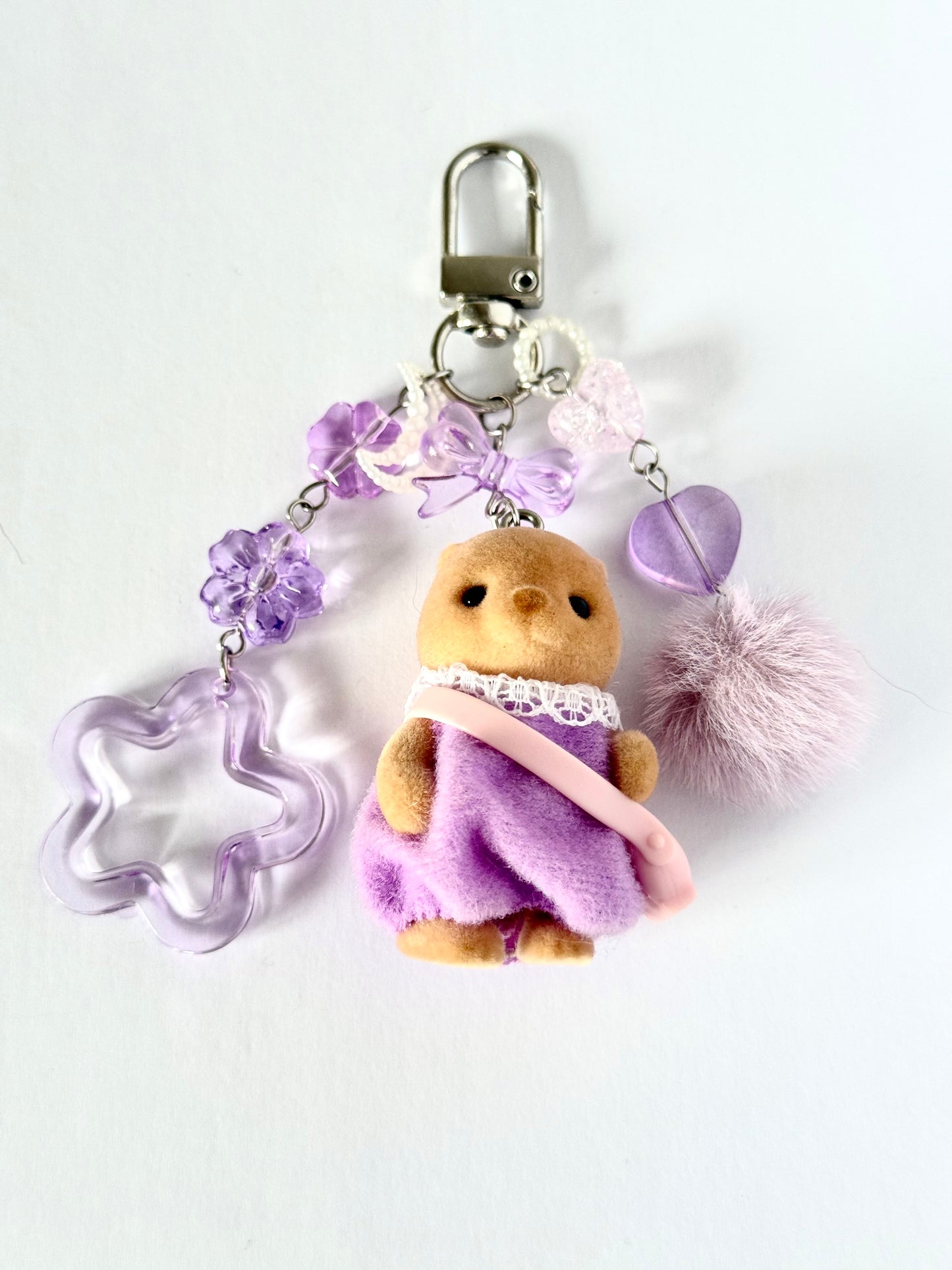 sylvanian families keyring ( pinks and purples)