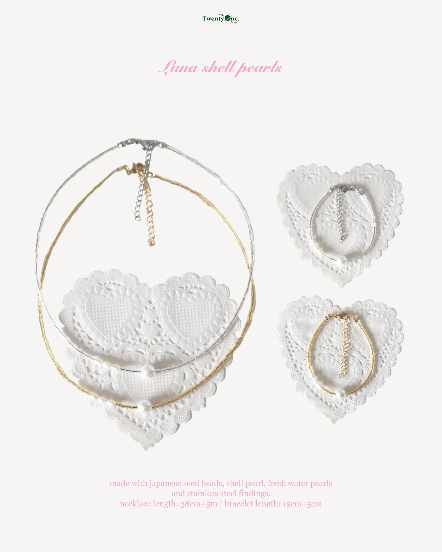 luna shell pearls bracelet