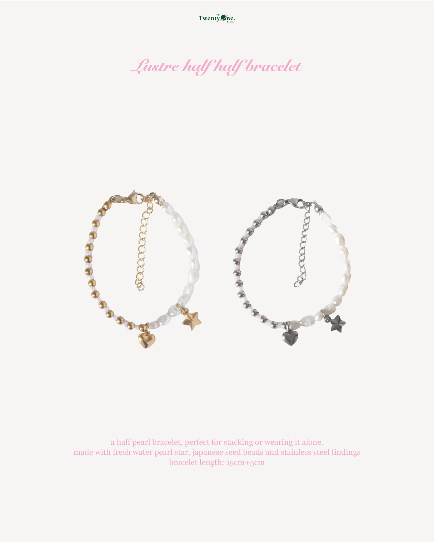 lustre half half bracelet