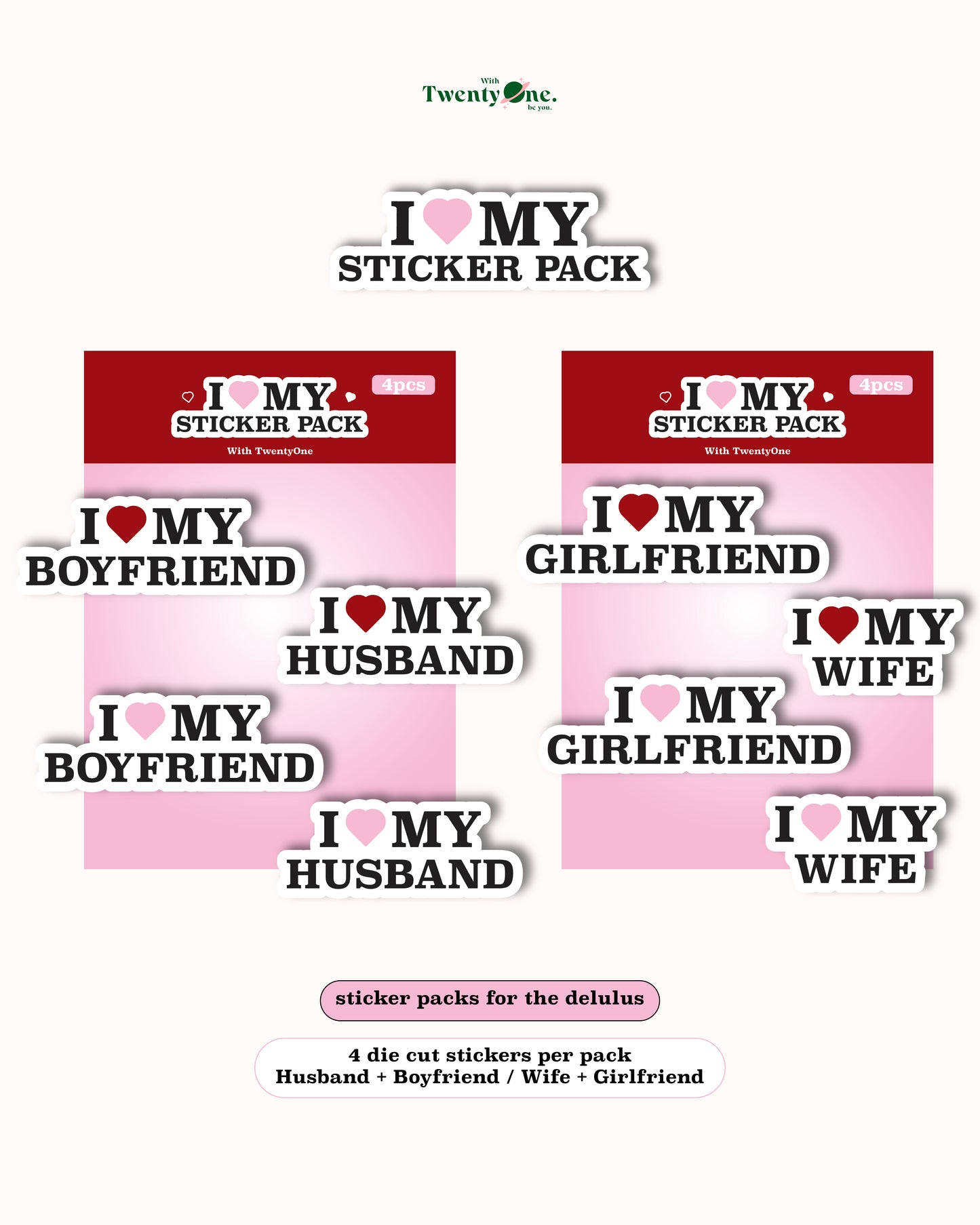 'I love my' sticker pack